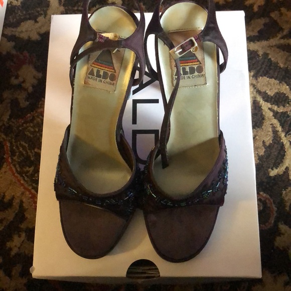 Purple Aldo bejewelled heeled sandals - Picture 3 of 4
